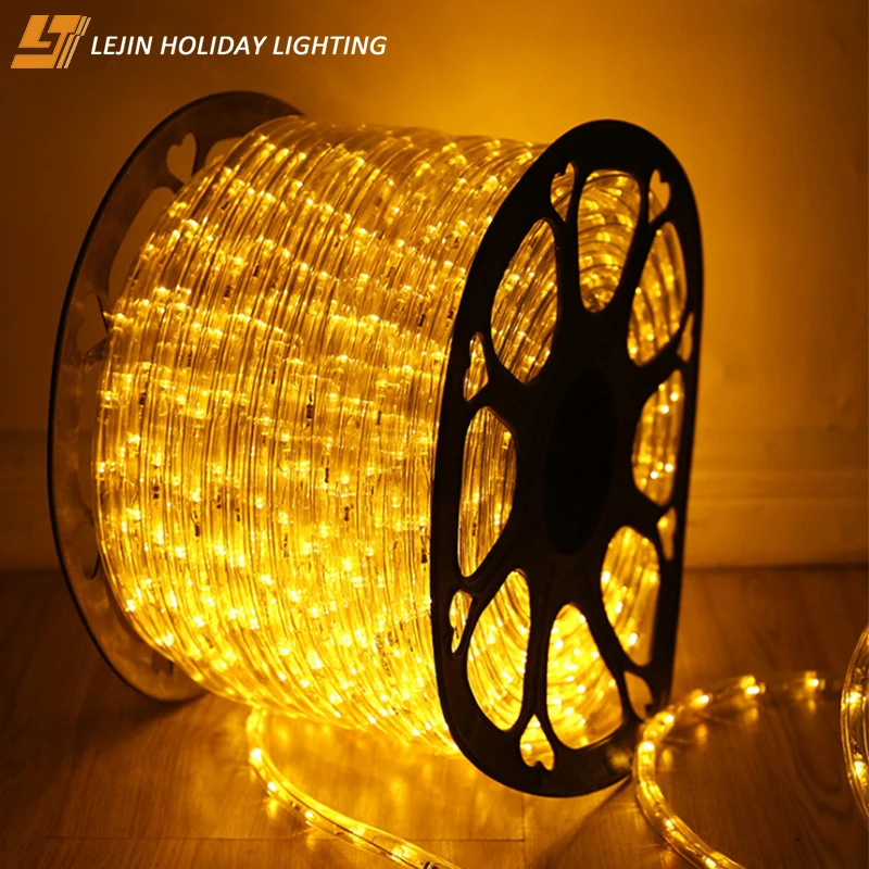 Красивый светодиодный веревочный светильник 100 в 50 м с регулируемой яркостью и изменением цвета, веревочный светильник для бассейна на Рождество