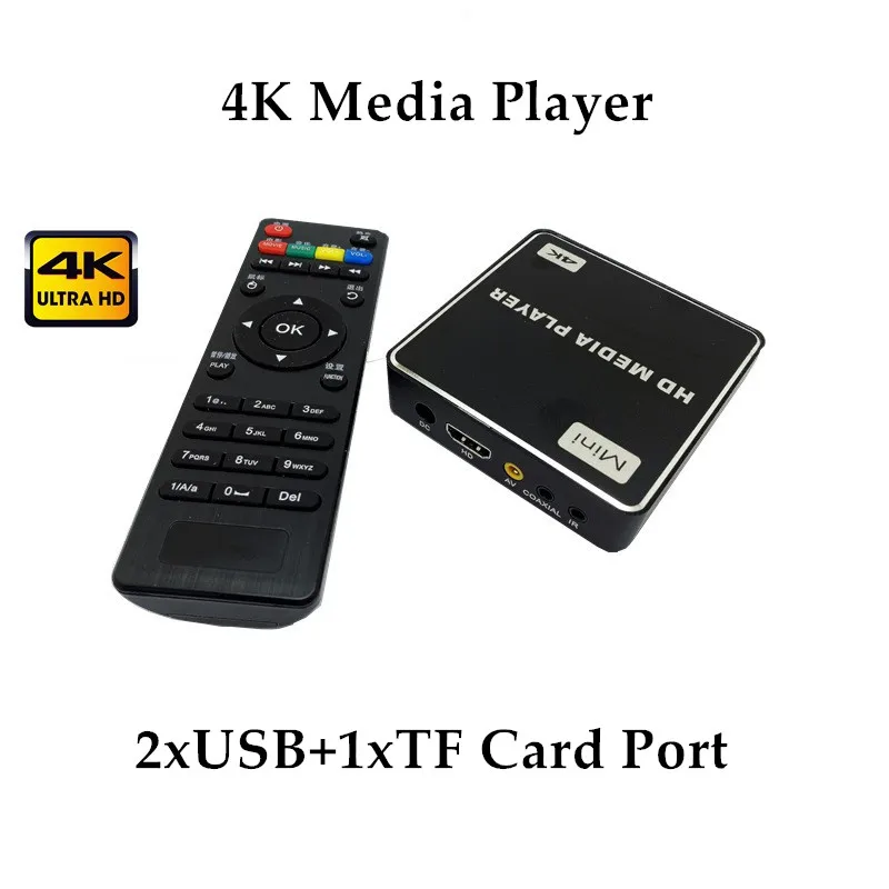 New Autoplay Mini 4K HD Media Player Support USB Disk TF Card HDD 2K AD Advertise PPT MP4 Player Multimedia Box For TV Monitor