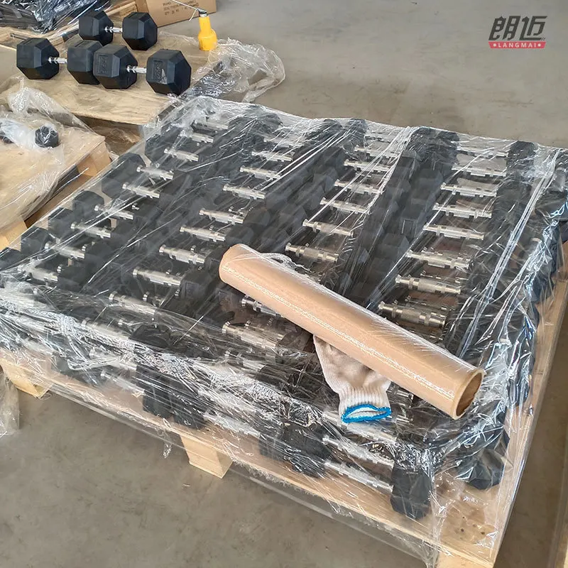 Fitness Gym Hexagonales 20 kg 2.5kg 45 lb Rubber Coated Weights Hex Dumbells Dumbbells Set