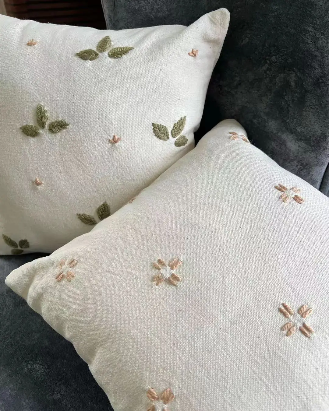 Floral Woolen Embroidery Pillowcase Thick Cotton Decorative Sofa Cushion Covers Livingroom Couch Throw Pillows