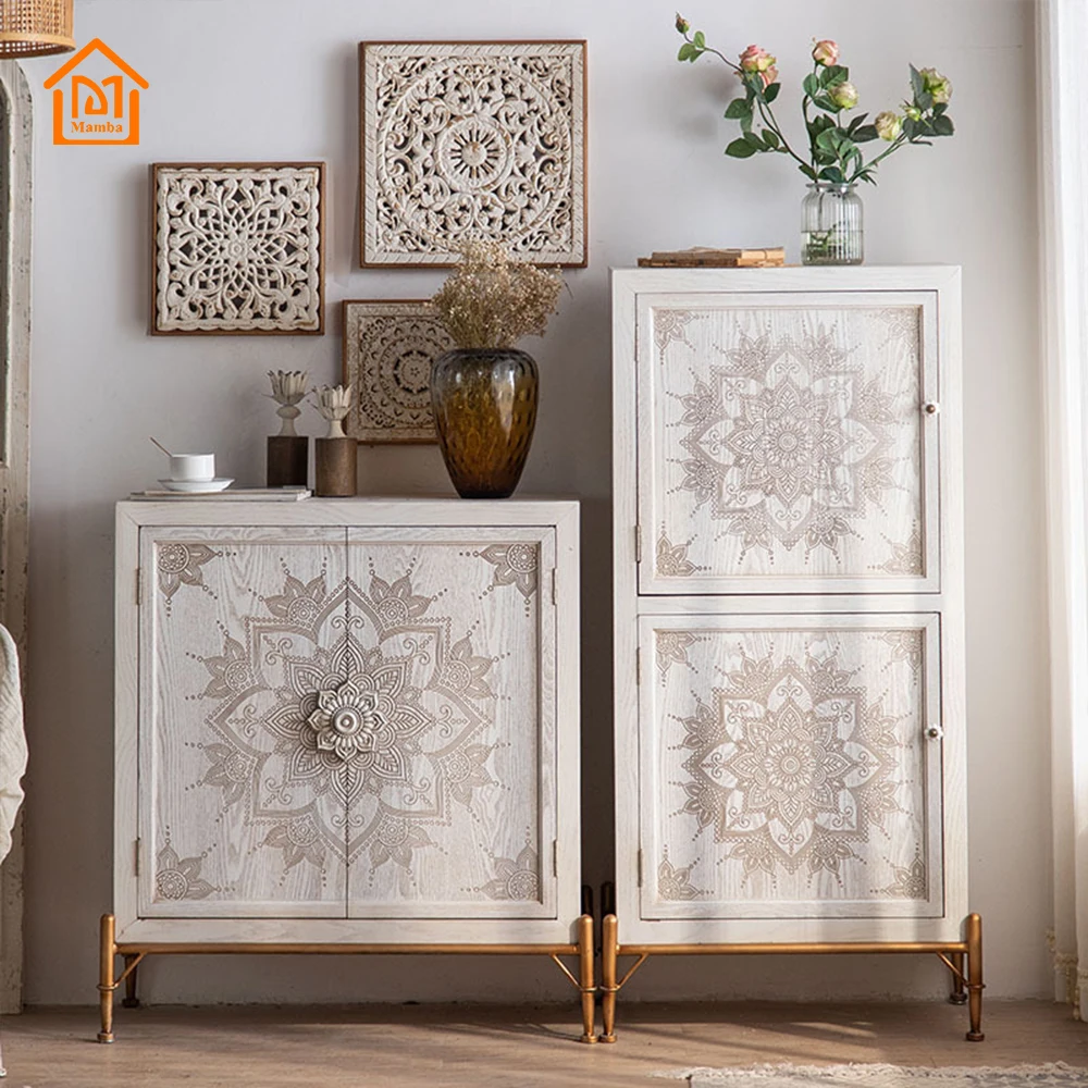 2024 French Nordic Natural Wooden Bedroom Furniture Bed Side Table Solid Pine Wood Nightstand