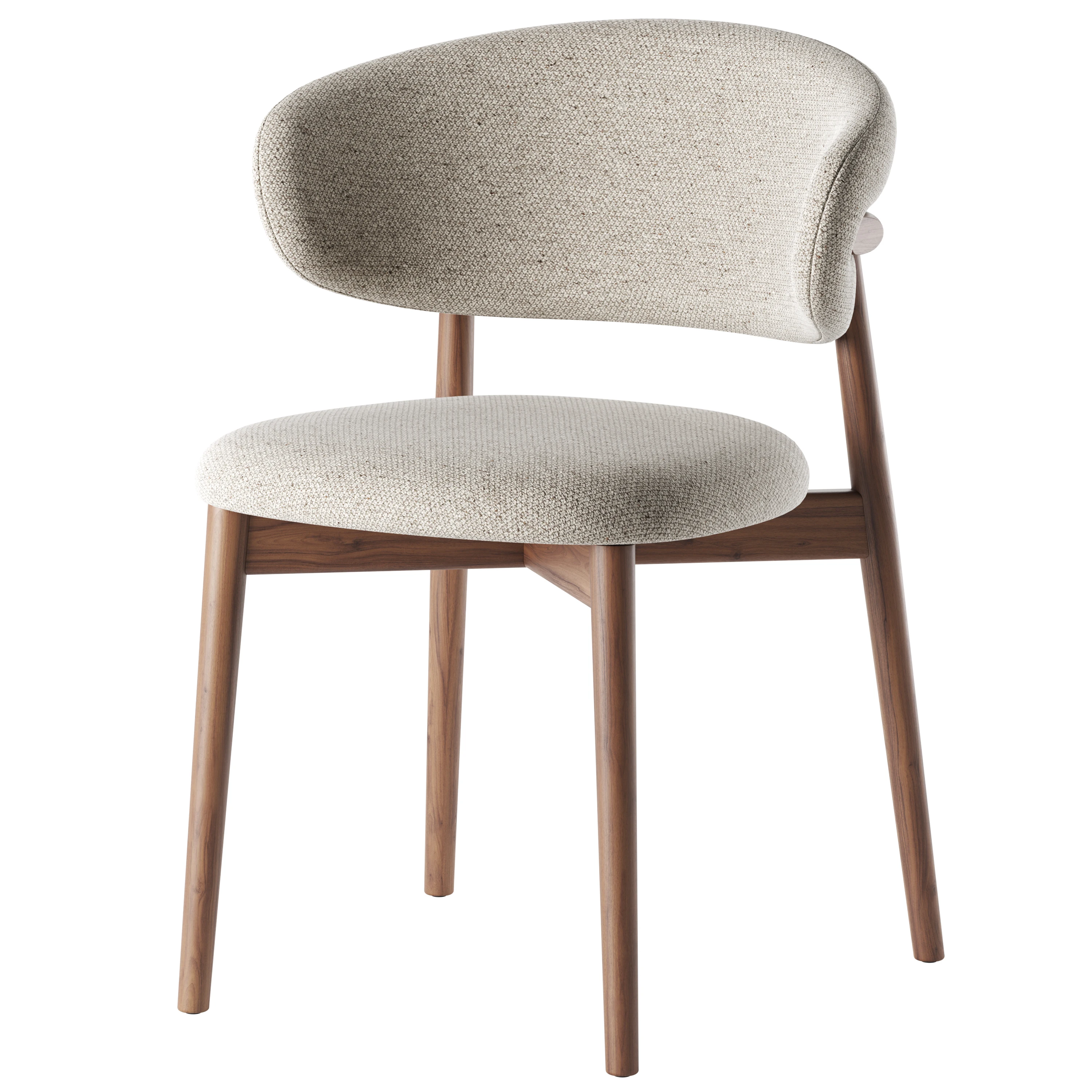 Nordic modern minimalist designer fabric chairs living room backrest home dining room solid wood dining chairs