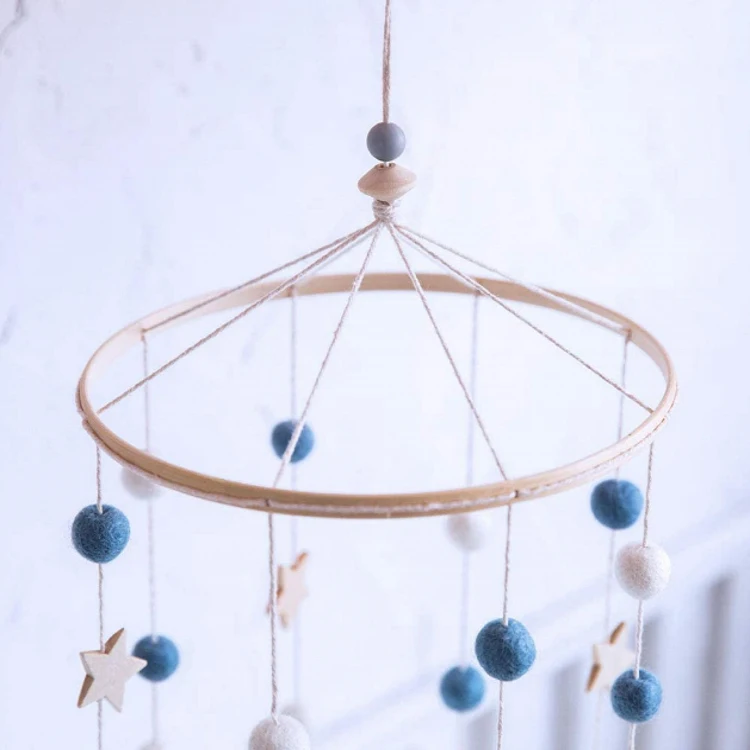 Оптовая продажа, украшение для дома на заказ, войлочная подвесная игрушка, колокольчик, звезды, игрушки