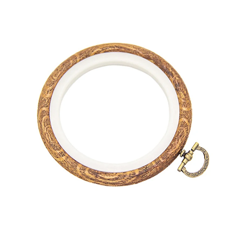 Wholesale wood grain embroidery circle cross hoop embroidery frame