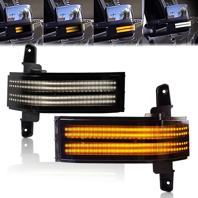 For Chevy Silverado GMC Sierra 1500 2500HD 3500HD 2Pcs Amber Sequential Blink LED Dynamic Side Mirror Marker Light