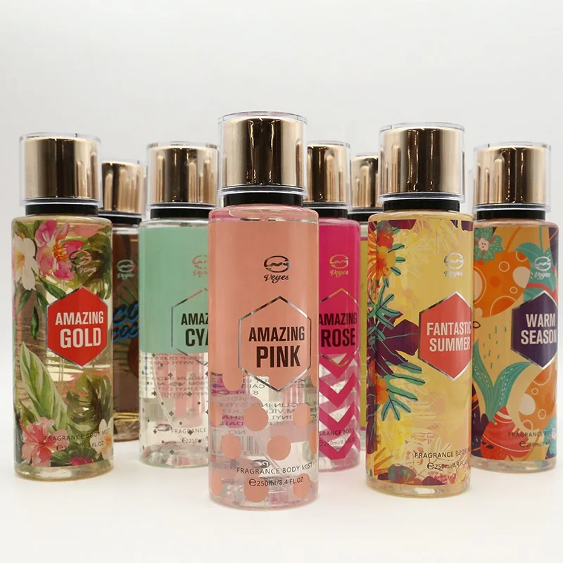 High Quality Body Spray Set Custom Private Label Perfume Spray Body Fashion Plastic Bottle Pink Body Spray For Elegant Lady