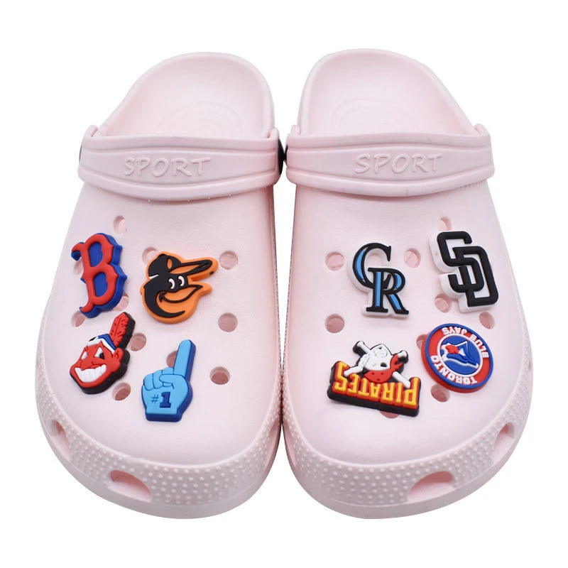 New Designer PVC NFL Croc Charm Sport Team Logo for Baseball Fan Croc Shoe  Bracelets Accessories Decoration Wholesale