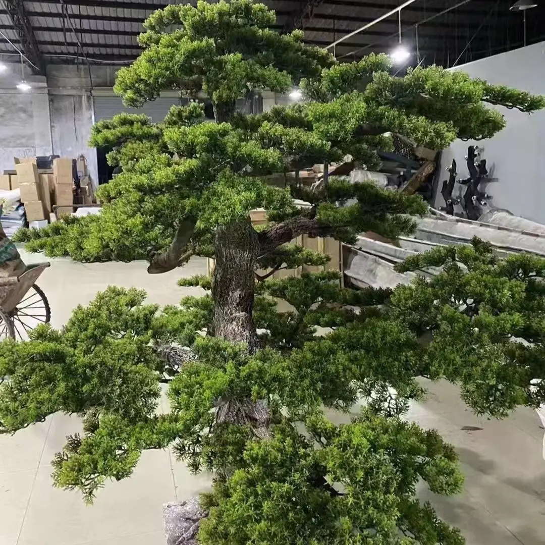 Customized Large Indoor Simulation Podocarpus Plant Ornamental Trees Plant Artificial Pine Trees Artificial Trees