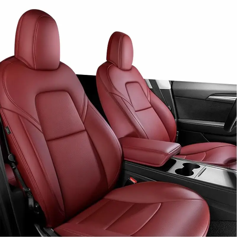Universal Pink Leather Car Seat Covers Luxury Sports Design for Toyota SUV Front Full Set with Red Logo & Waterproof Feature