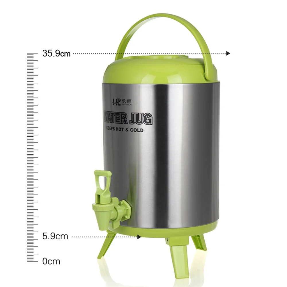 Commercial Hotel Restaurant Coffee Bubble Tea Insulated Stainless Steel 7.7L Water Jug Hot & Cold Thermo Milk Barrel Tea Bucket