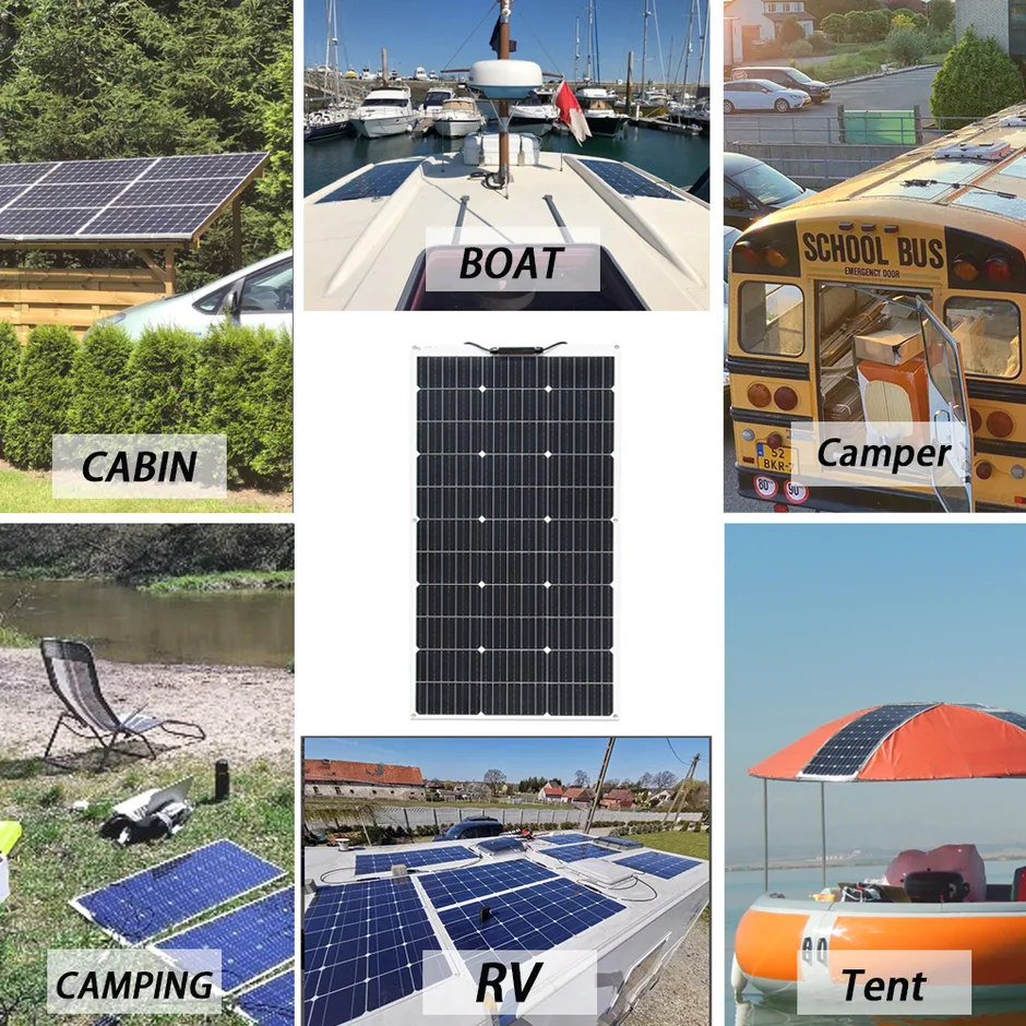 Singfo Solar 200w Wholesale Efficient 20V ETFE Monocrystalline Kit Solar Panel Flexible For Boat RV