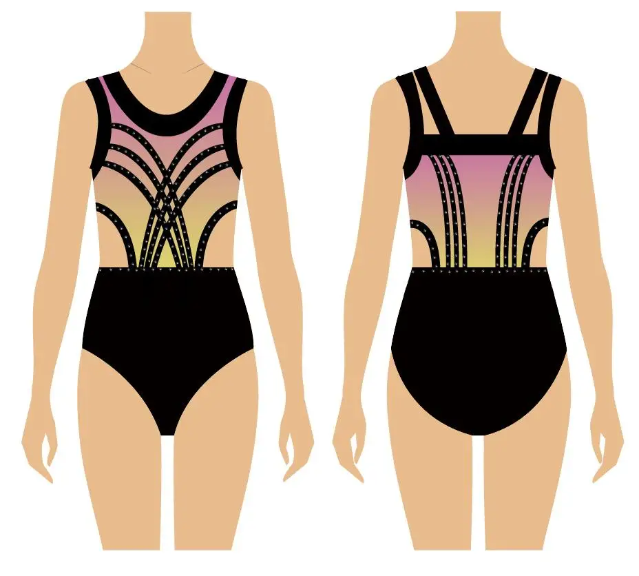 Wholesale Professional Custom Sublimation Training Gymnastics Clothing Custom kid Competition Leotards Gymnastics Girls
