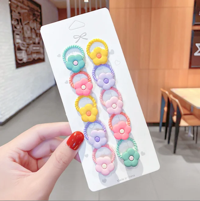 10pcs mini size hair accessories cute hair scrunchies baby cartoon hair ties