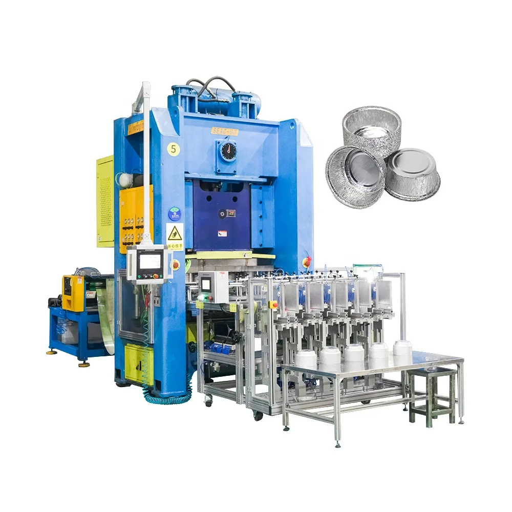 80 tons aluminum foil pneumatic stamping machine high speed aluminum foil container lunch box machine with operation training