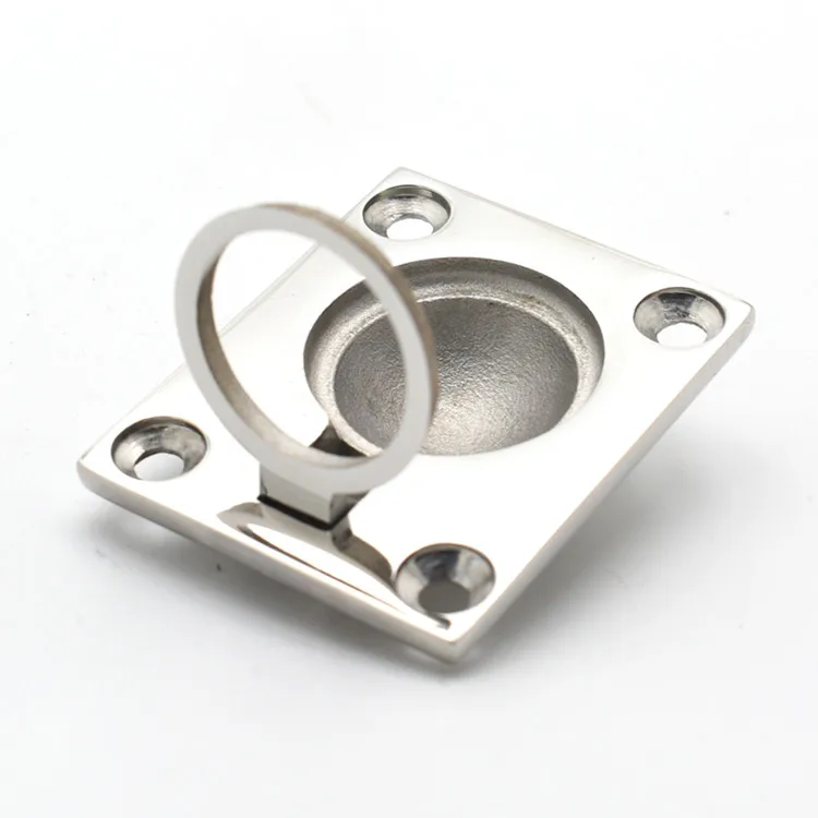Mirror polish stainless lift ring flush lift ring square flush lift ring for marine hardware