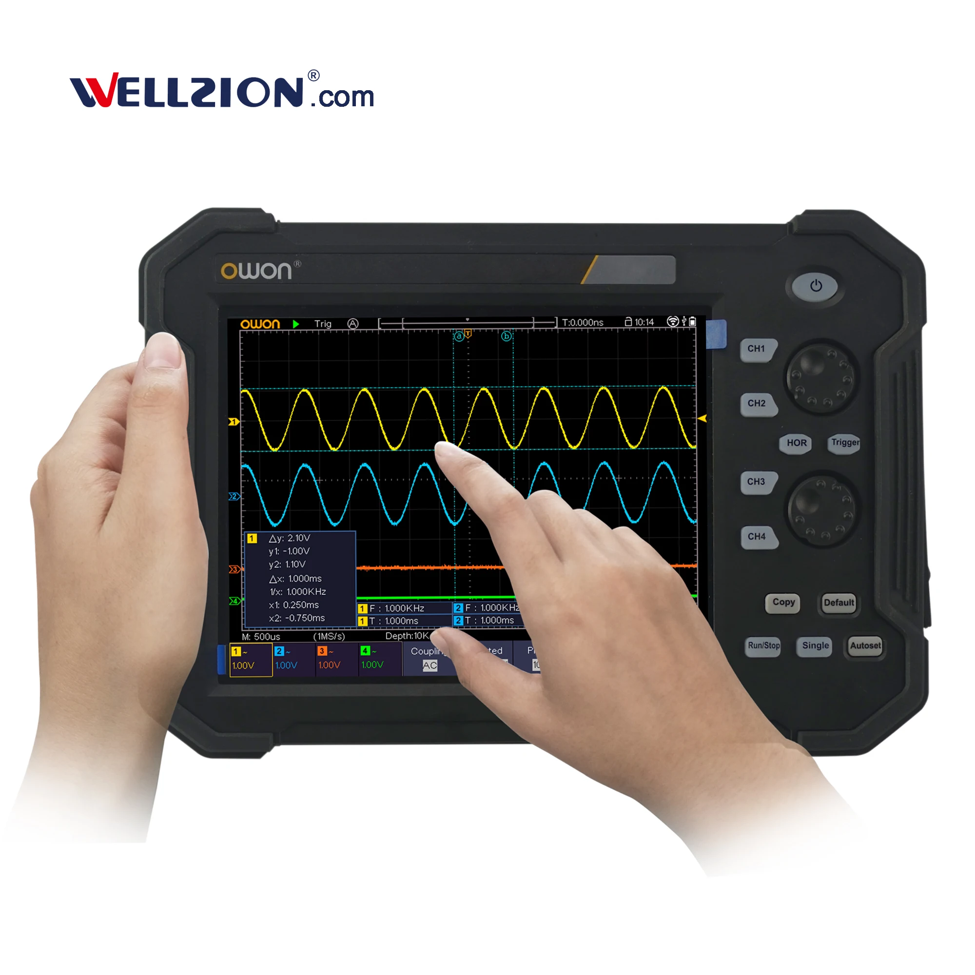 TAO3104,4 канала 1ns до 1000s/div горизонтальной шкалы планшет осциллограф