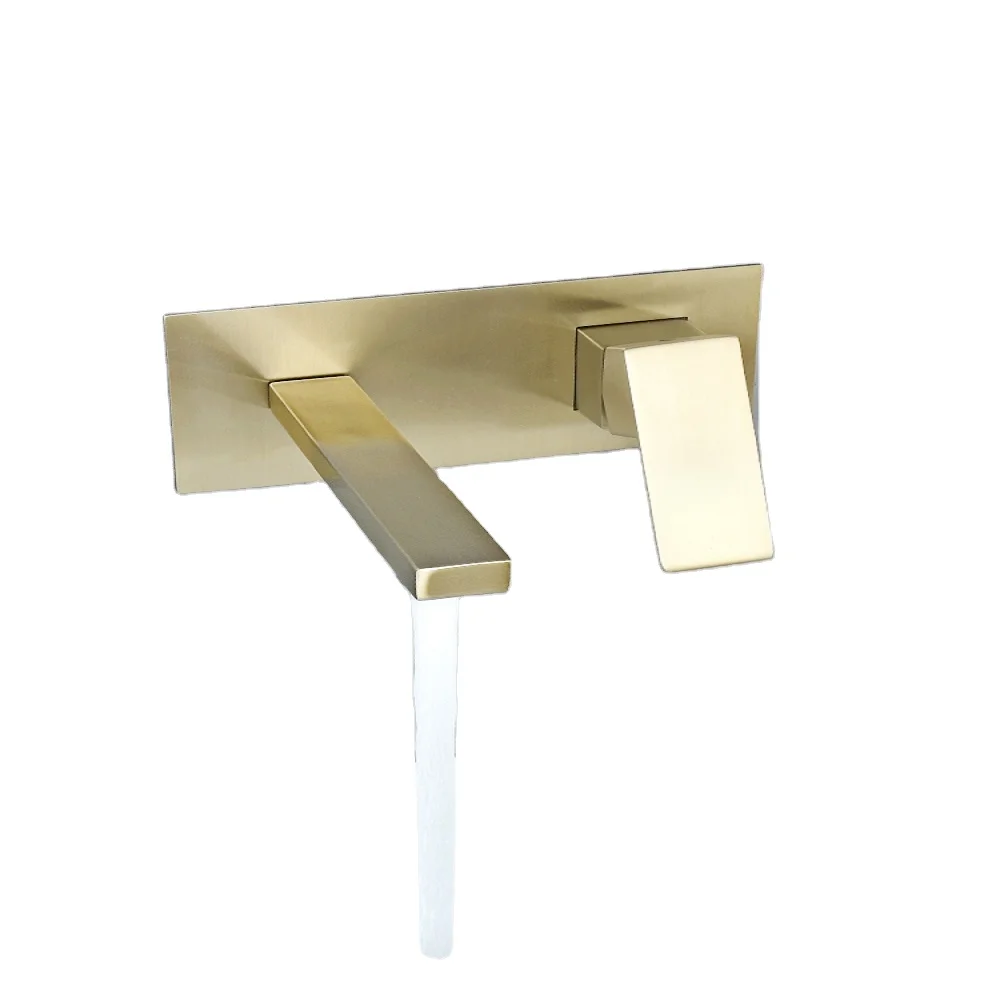 Wall mounted washbasin ceramic valve core bathroom wall mounted hot and cold washbasin faucet