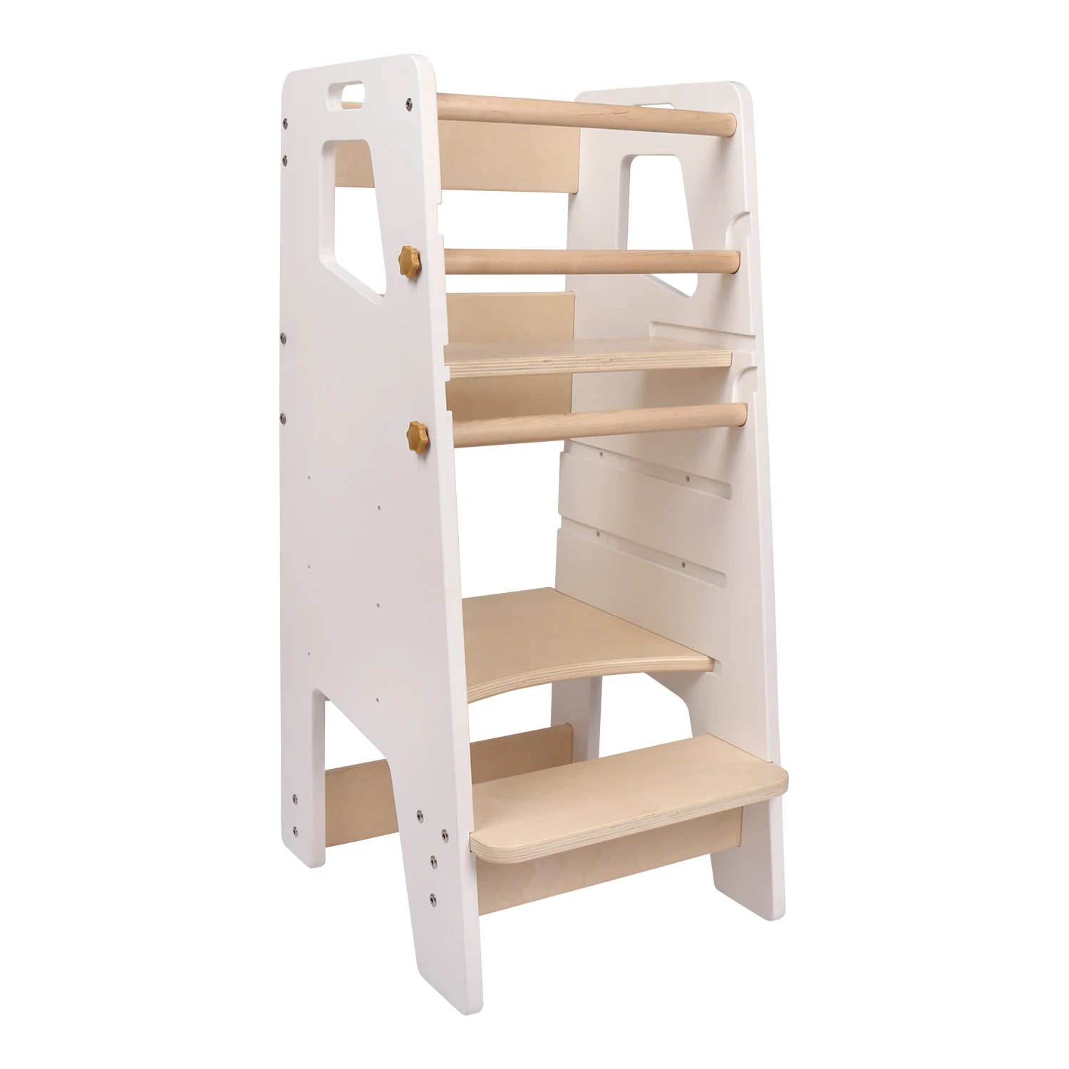 Customizable Wood Learning Tower for Kids Modern Design Foldable Step Stool for Bathroom  Living Room Kitchen Helper Toddlers