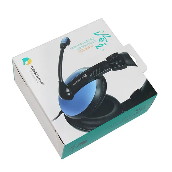 Hot Sales Factory Custom Logo Printed Delicate Color Paperboard Hanging Packaging Box for Stereo Headphones
