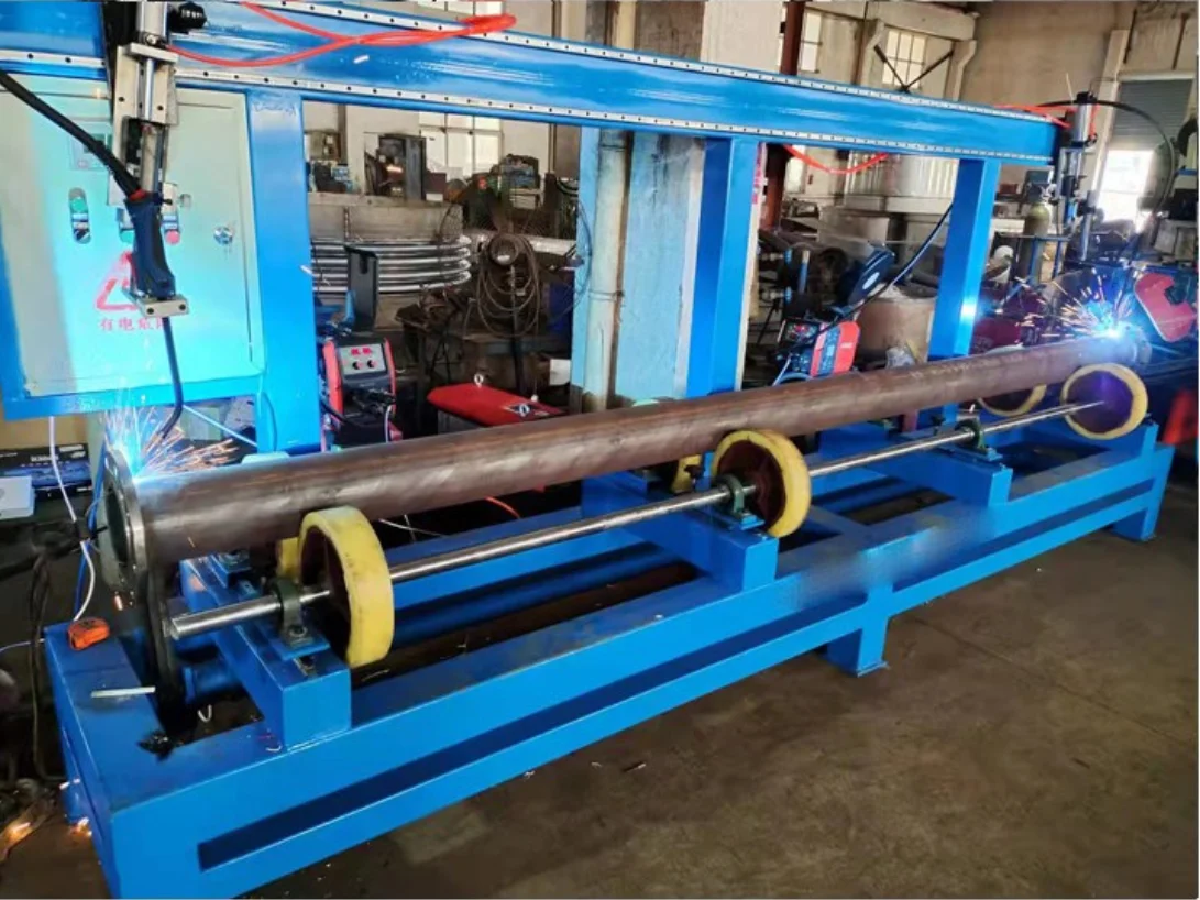 Automatic Double-torches Longitudinal(straight)&Circumferential(circle) seam welding machine for tank,tube,pipe to flange