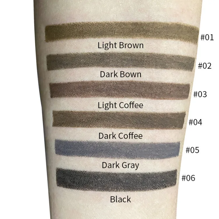 Print logo Vegan Slim thin eyebrow pencil black/white waterproof twist up eyebrow pencil brow liner