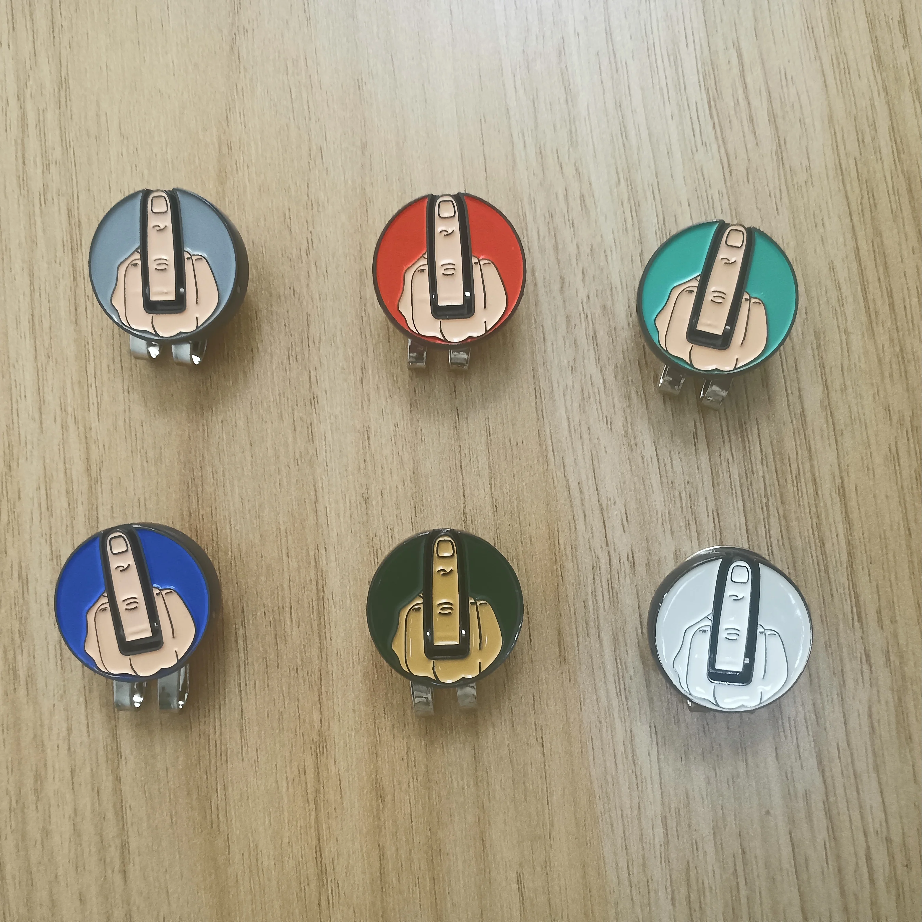 Middle Finger Golf Ball Marker with Magnetic Hat Clip Funny Gift Hat Clip Golf Ball Marker for Golf Lovers