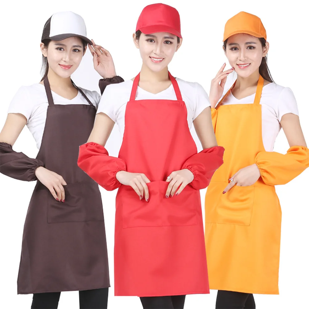 Custom Logo Canvas Waterproof Waiter Cooking Kitchen Apron Unisex Uniform Commercial Bar Cafe Restaurant Black Apron