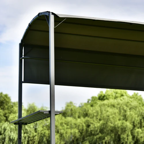 BBQ Grill Gazebo Barbecue Shelter Round Roof