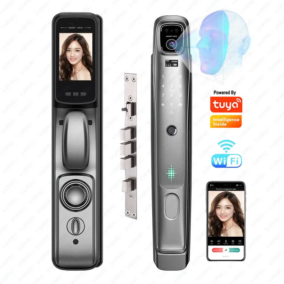 Tuya X9  Door Lock Face Recognition Lock Digital Security Touch Screen Keyless Face Smart Door Lock