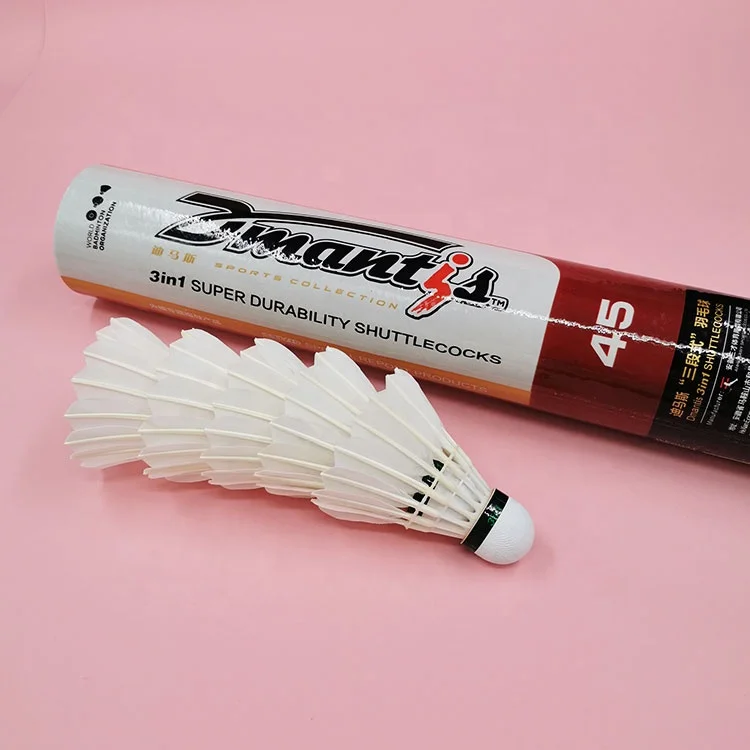 China Training Sports Light Weight Professional Goose Feather Badminton Shuttlecock High Quality 3in1 Hybrid Shuttlecocks
