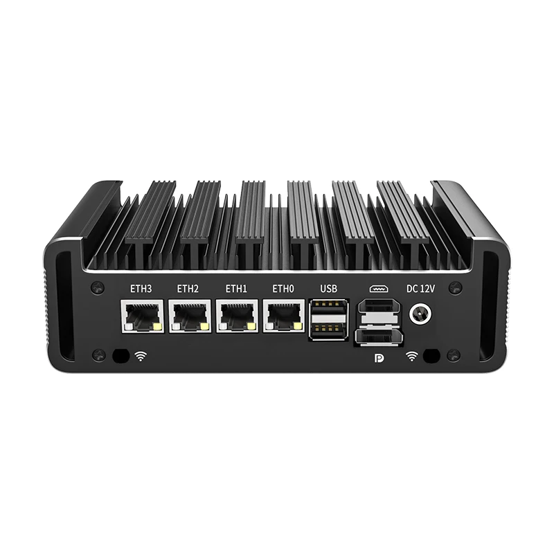 12th Gen 2.5G Soft Router J6412 Quad Core 4 In-tel i226-V 2500M LAN 2xDDR4 NVMe 2xRS232 Firewall Mini PC Computer Proxmox