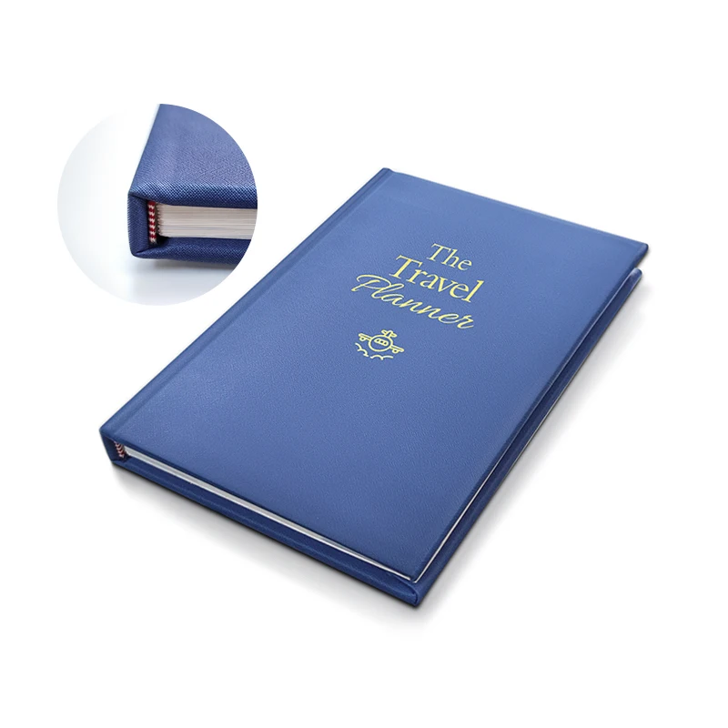 2023 book custom printing service custom size hardcover PU leather cover diary weekly monthly travel planner journal