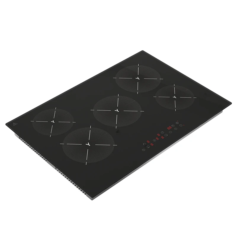 8000w 220v  energy saving induction cooker parts cooktop ceramic glass 5 burners ceramic cooktop