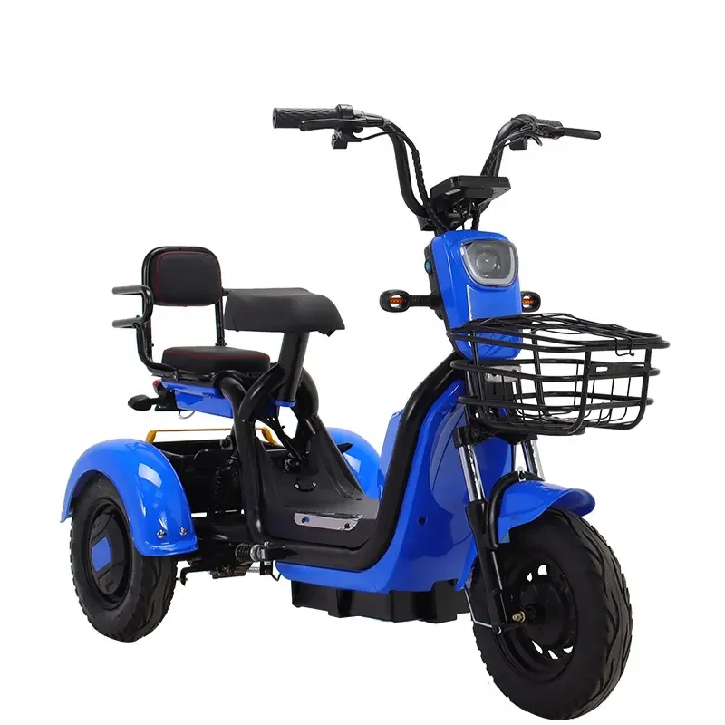 Comfortable armrest high quality material basket electric tricycle bikes