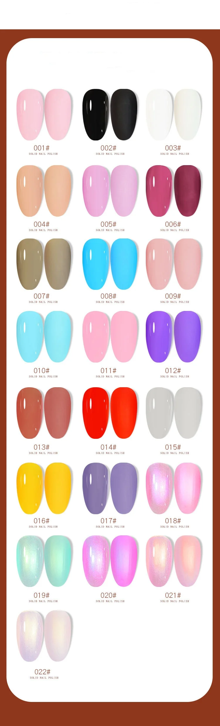 Japanese Style Cream Solid Nail Gel Polish UV/LED Gel Polish Nail Salon 22 Colors Nail Art Printing Canning Gel Polish 5ml/box