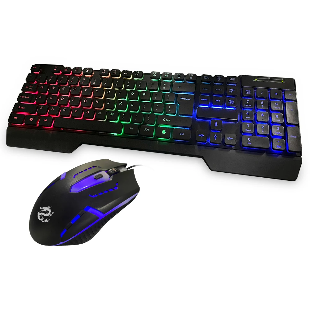 
RGB Light 105 Keys Keyboard Mouse Set USB Wired Gaming Keyboard and Mouse Combo 