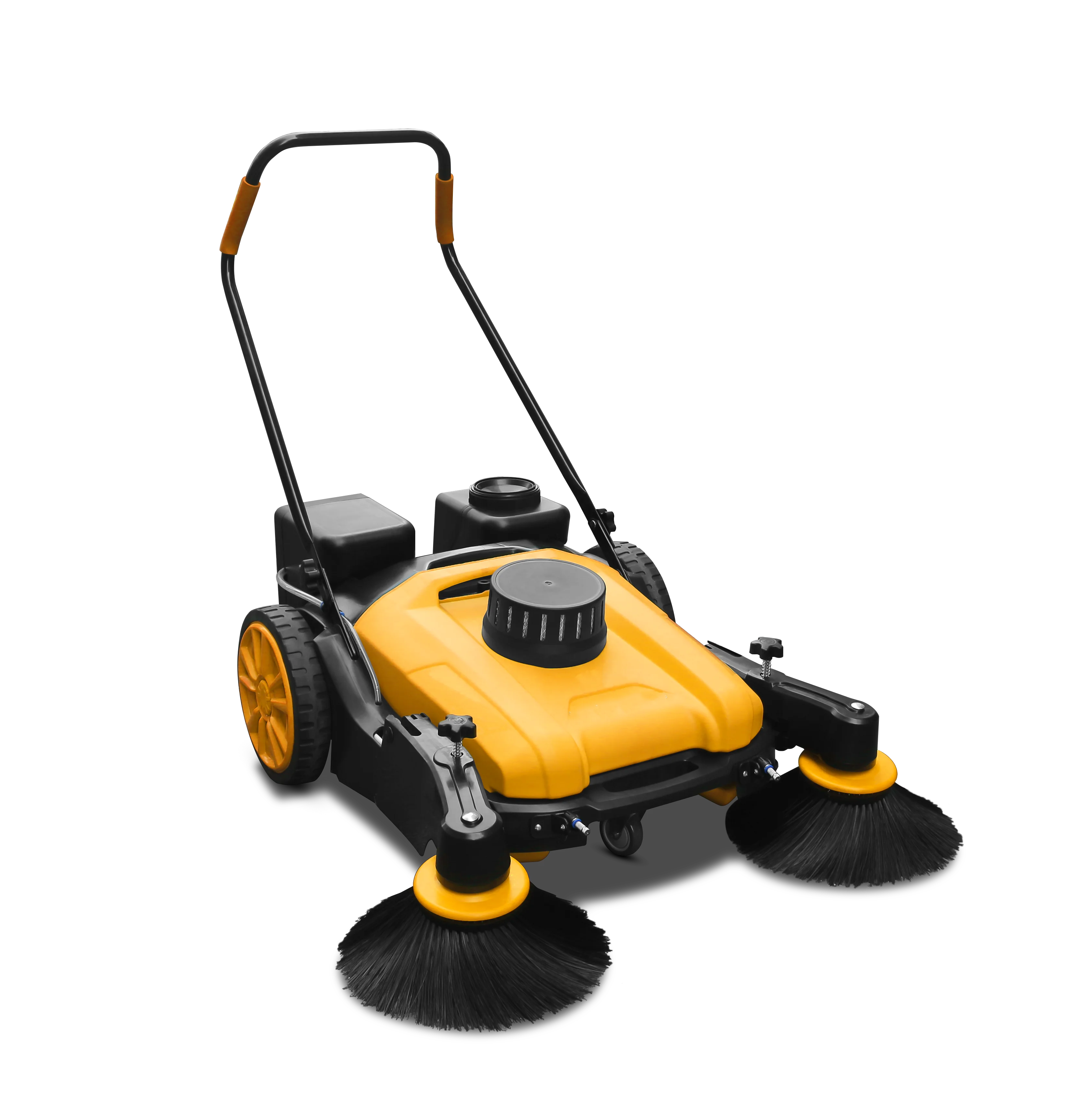 Automatic mini walk behind 1000mm 70L road cleaner hand push floor sweeper robot