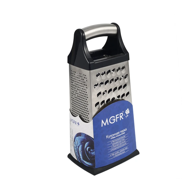 
High Quality Kitchen Stainless Steel Multifunction Vegetable Cheese 4 Sides Manual Box Grater 