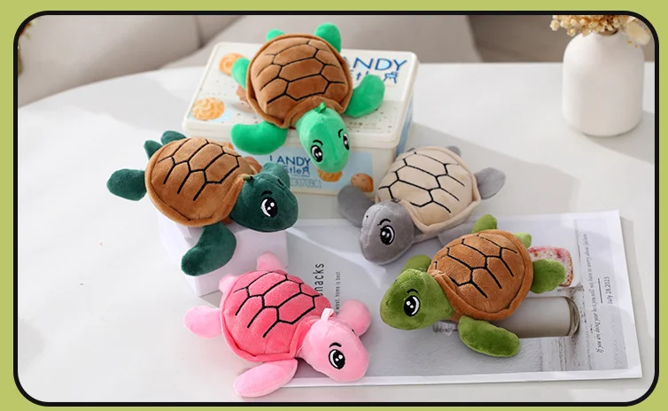 Soft Sea Animal Tortoise Turtle Stuffed Plush Toys Multi-color Plush Turtle Keychain