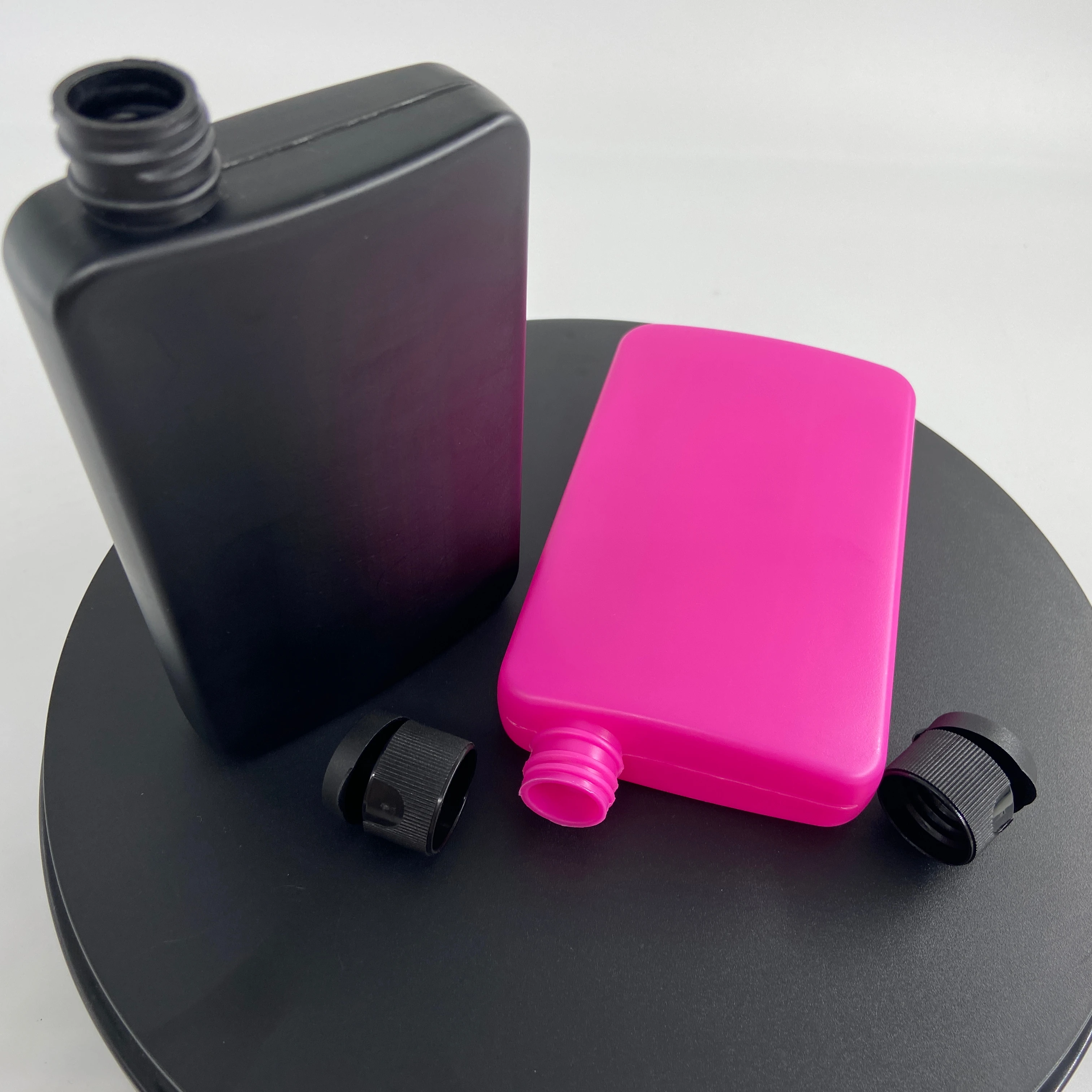 200ml Custom Color Gold Empty HDPE Flat Sunscreen Tanning Oil Lotion Cream Body Oil Shampoo Plastic Bottles