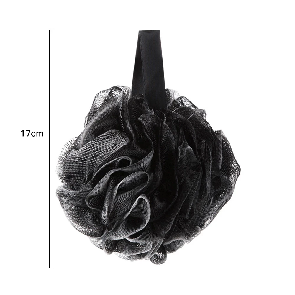 Natural Bamboo Charcoal flower bath shower ball sponge eco friendly body loofah mesh black bath ball sponge