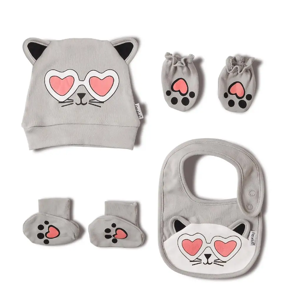 Baby Tiger Solid Plain Style Cotton Newborn Gift Blanket Set