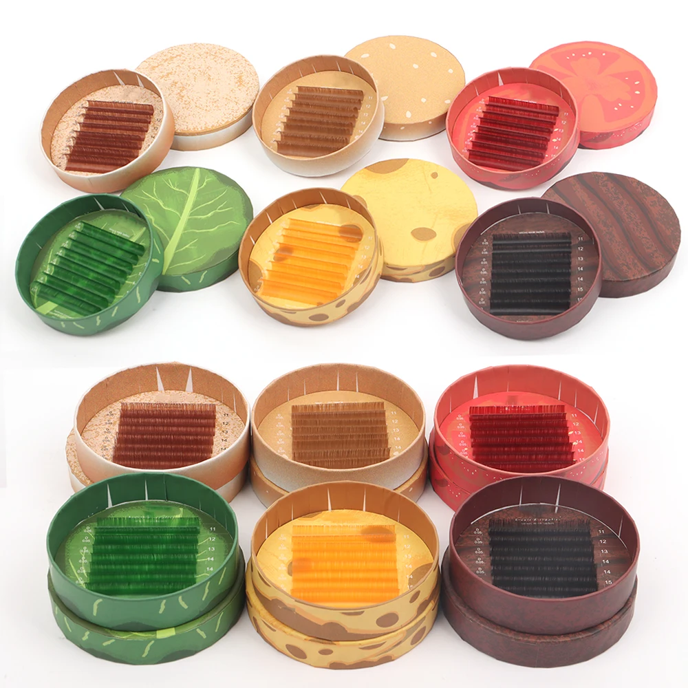 New Purple Blue Brown Green Red Pink Colored Lash Extensions .03 Individual Natural False Colorful Eyelash Extension