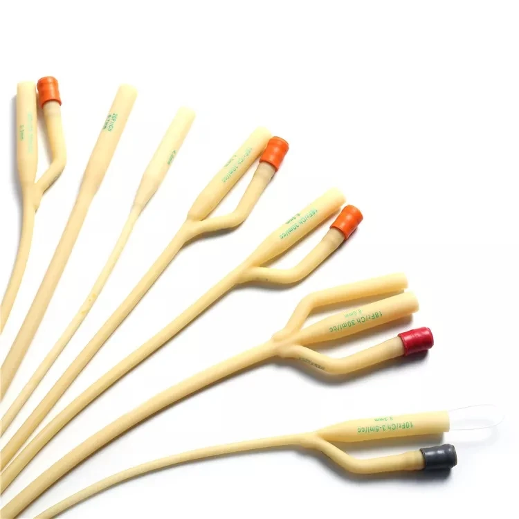 3 way  2 way 100% silicon coated latex  foley catheter