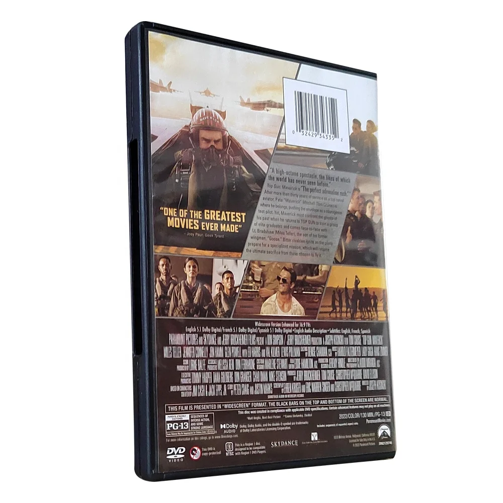 Top Gun Maverick 1disc Buy NEW china free shipping factory DVD BOXED SETS MOVIES Film Disk Duplication Printing TV SHOW REGION 1