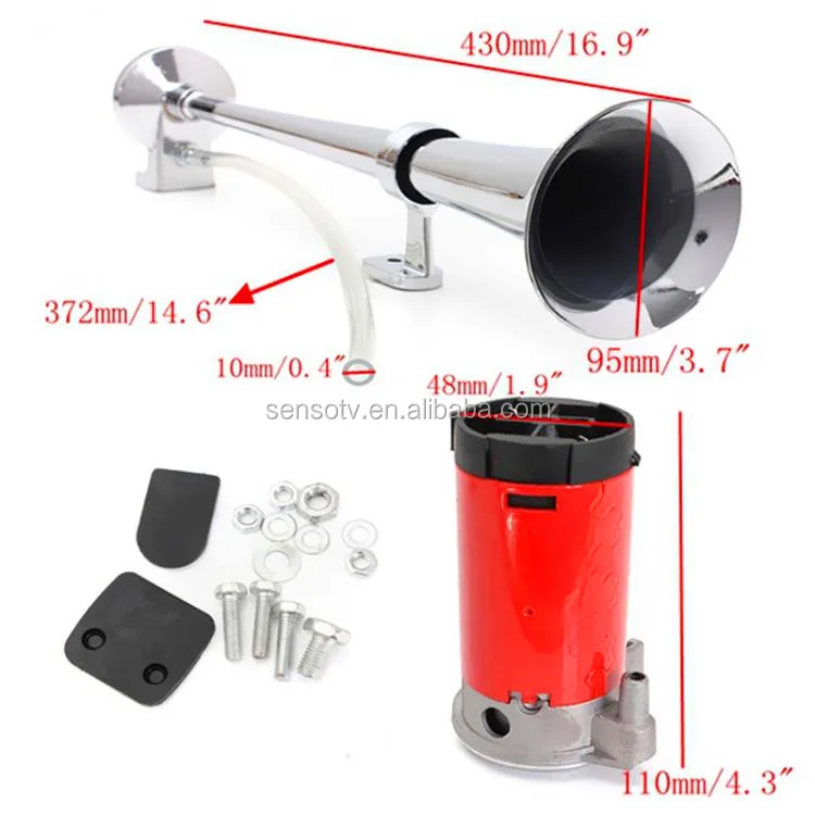 Chrome 150dB Single Trumpet Speaker 12V 24v Electric Air Train Horn Compressor For Car Truck