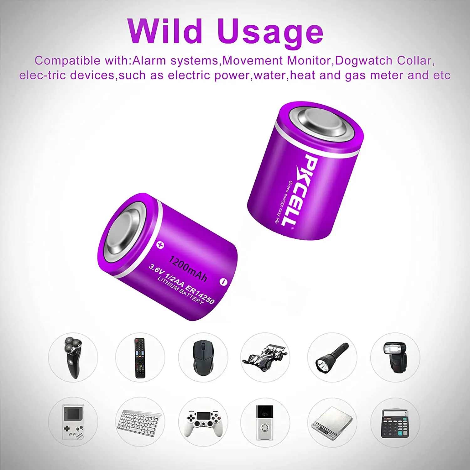 Hot Selling 3.6V er14250 1/2 AA Primary Battery 1200mAh for Internet of Things lithium battery