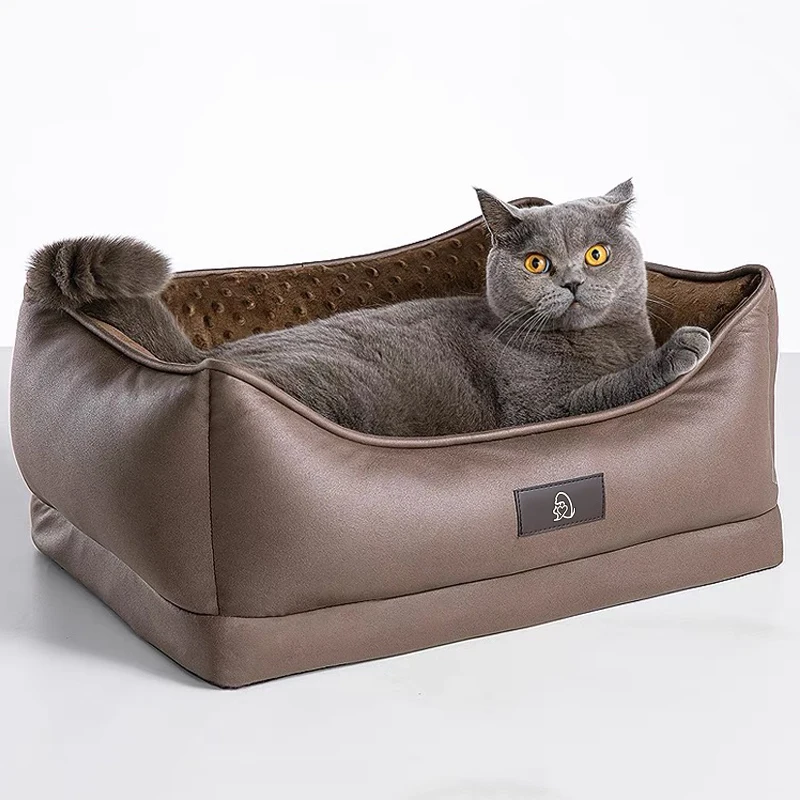 Foldable Indoor Large Cat House Cat Cave for Pet Warm Pet Sleeping Beds Cat Cube Nest with Double Layer