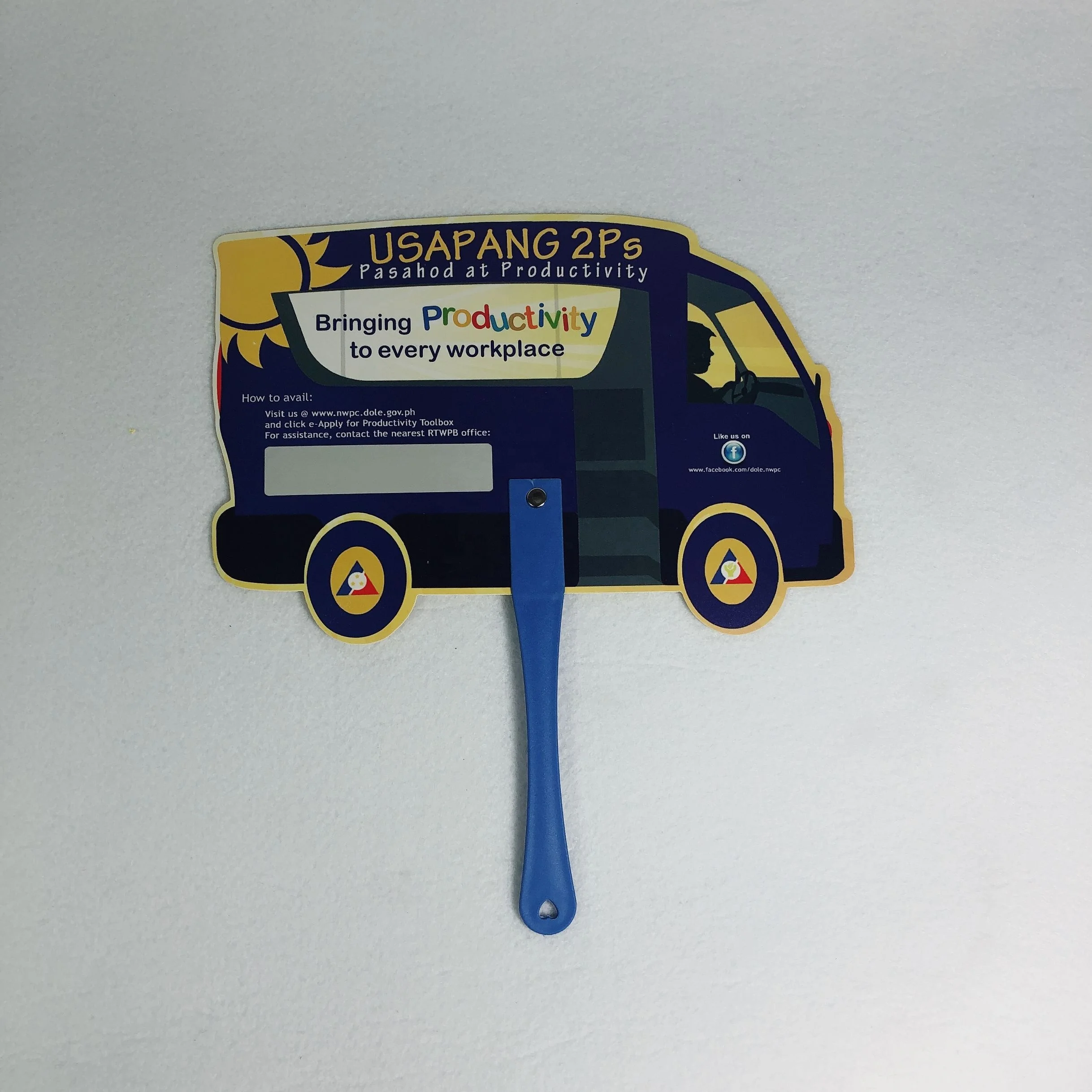 
Promotional Handle PP Plastic hand fan 