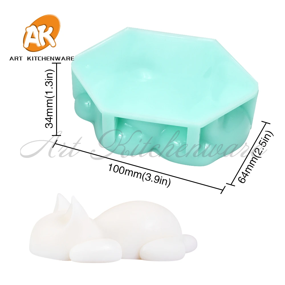 AK Animal Cat Custom Chocolate Soap Candle Silicone Mold Mould Candles for Cake Gypsum Moule Silicone 3d Resin Mold Decoration